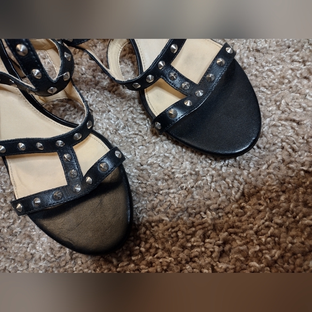 Ivanka Trump Black Studded Cage Heels 9 - Picture 7 of 12